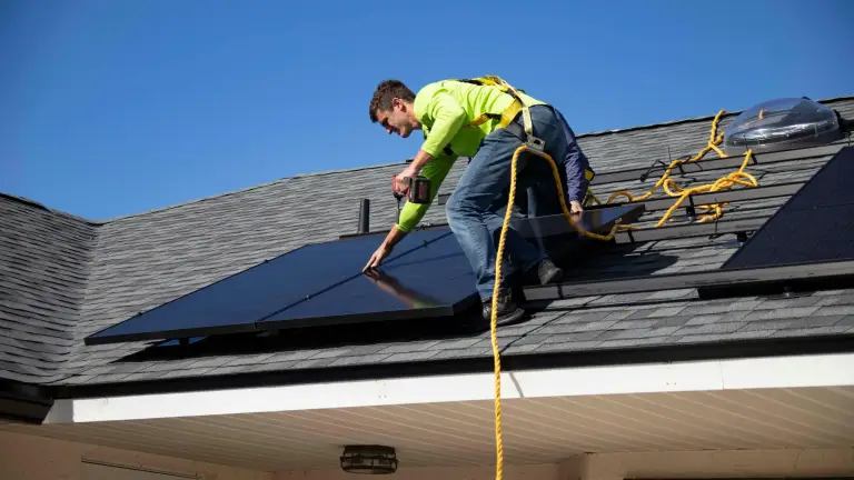 Residential rooftop solar installation